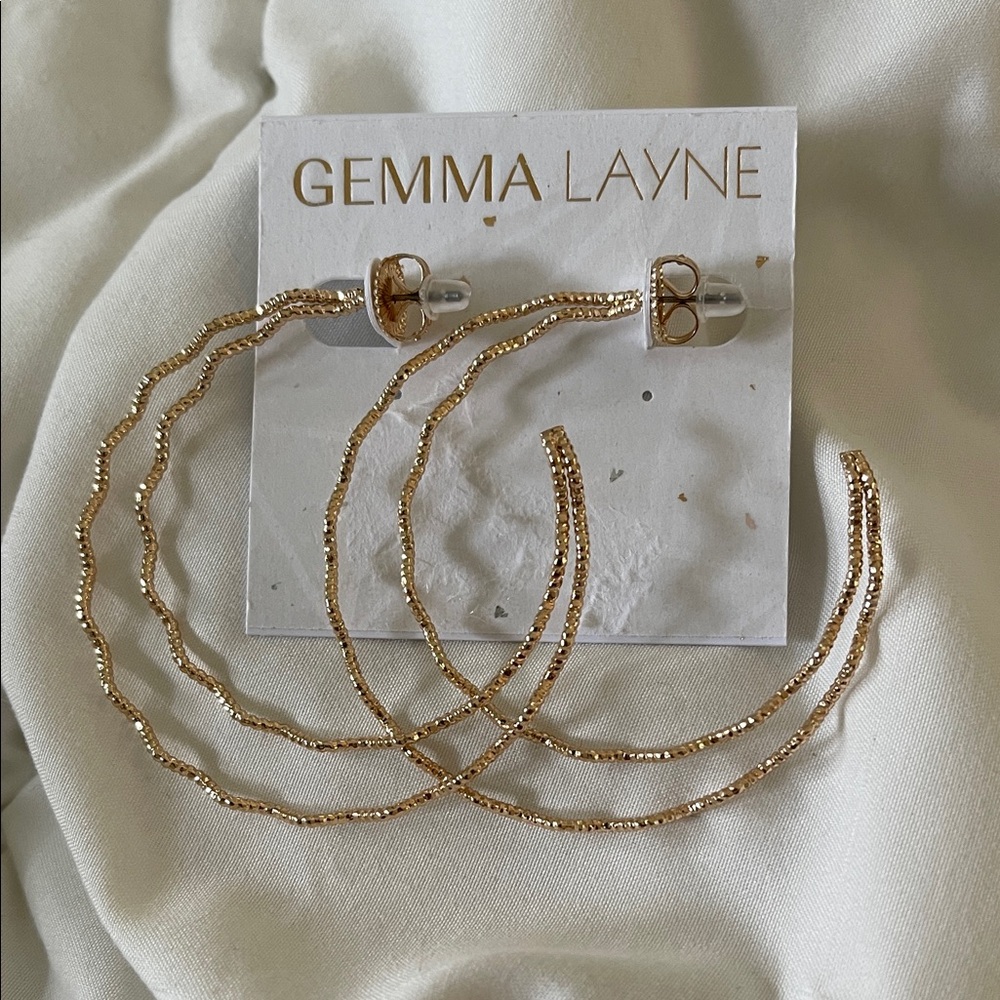 NWT Gemma Layne Gold Hoop Earrings